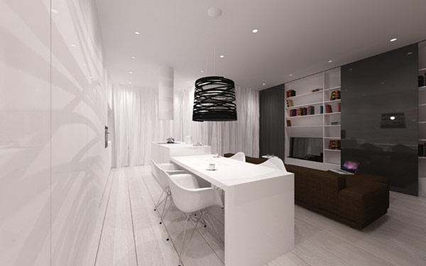 客厅图片来自居众装饰在波兰灵感的简约设计的公寓的分享
