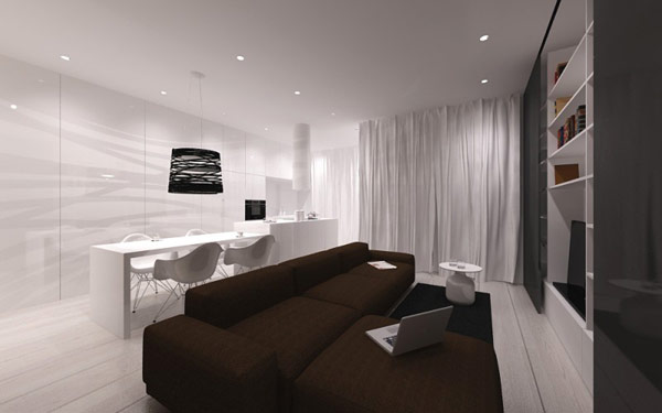 客厅图片来自居众装饰在波兰灵感的简约设计的公寓的分享
