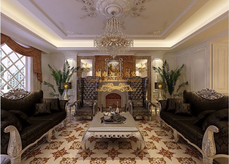 白欧风格 165平米 客厅图片来自西安城市人家装饰公司在曲江6号165平米四居室装修设计的分享