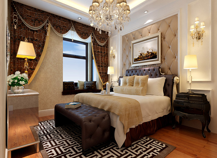 新古典欧式 三居室装修 低调奢华 收纳 卧室图片来自上海实创-装修设计效果图在新古典欧式低调奢华的婚房的分享