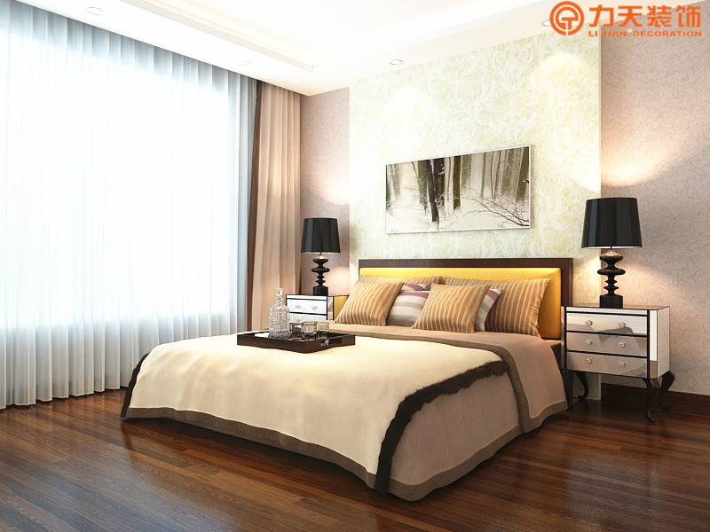 中式 三居 卧室图片来自阳光力天装饰在摩卡假日-132.62㎡-新中式的分享