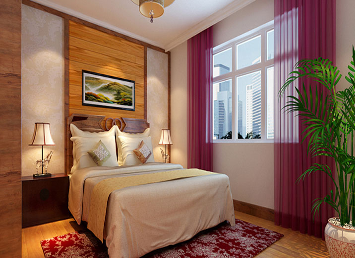 中式风格 三居室装修 稳重大气 收纳 卧室图片来自上海实创-装修设计效果图在141平米中式风格的分享