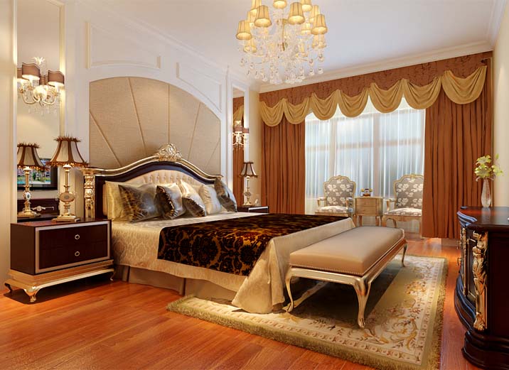 简约欧式 三居室装修 三口之家 开放式厨房 卧室图片来自上海实创-装修设计效果图在170平米简欧风格的分享