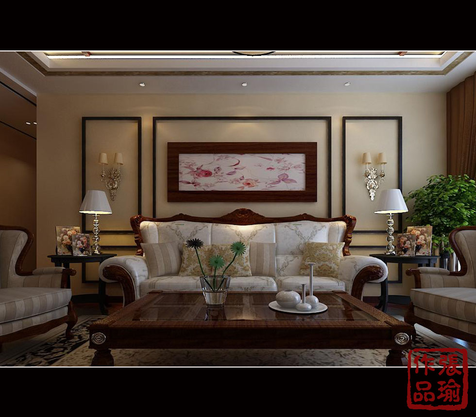 新中式风格 保利玫瑰湾 客厅图片来自石婷婷在保利玫瑰湾 新中式的分享