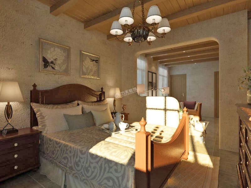 地中海 一居 卧室图片来自阳光力天装饰在中信公园城-54㎡-地中海风格的分享
