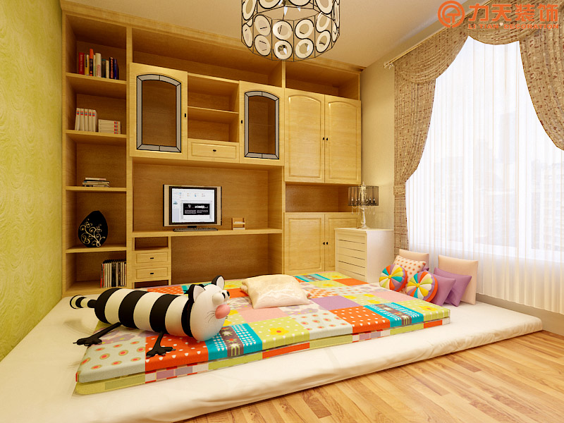 中式 二居 卧室图片来自阳光力天装饰在明家庄园-83㎡-新中式的分享