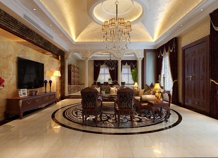 欧式 别墅 白领 80后 小资 客厅图片来自实创装饰百灵在大气的400平米自建简约欧式别墅的分享