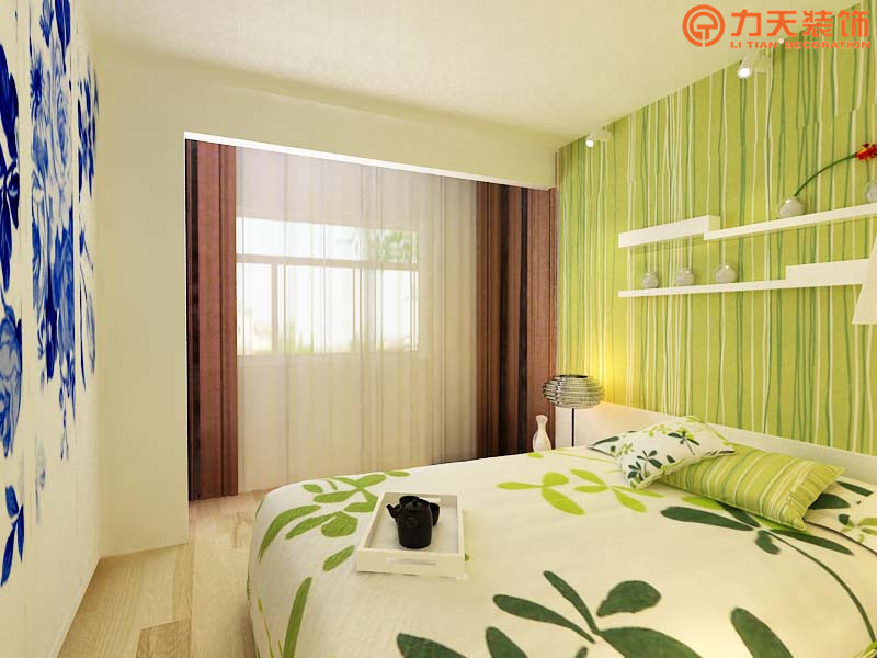简约 二居 卧室图片来自阳光力天装饰在弘泽城-88.32㎡-现代简约的分享