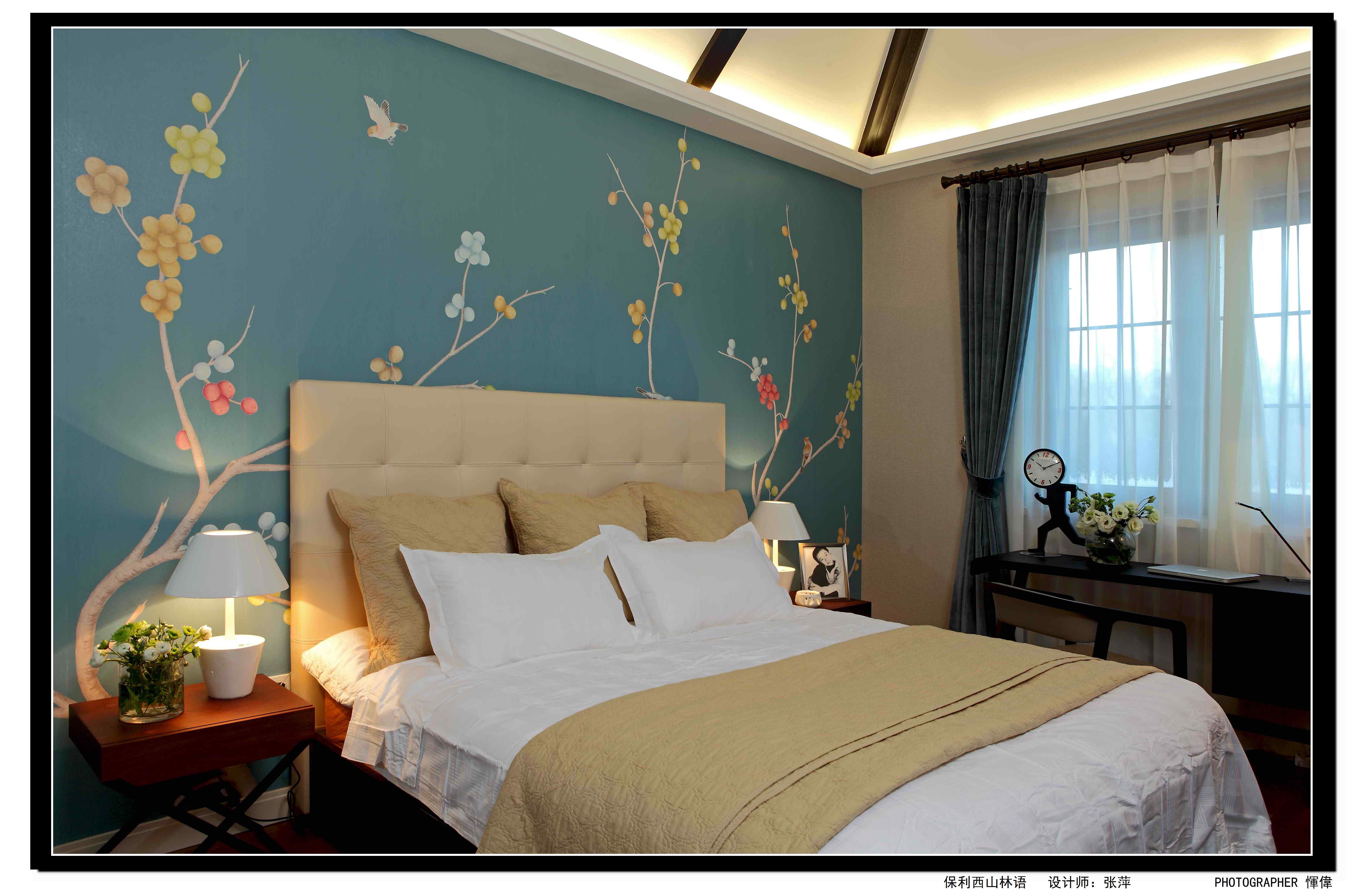 混搭 别墅 保利西山 西山林语 卧室图片来自尚层装饰张迪在保利西山林语637平米 新中式混搭的分享