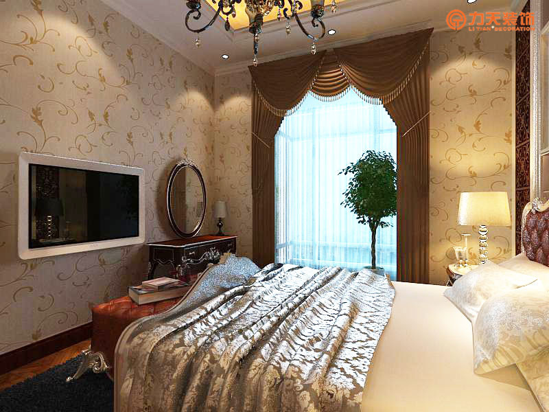 欧式 三居 卧室图片来自阳光力天装饰在太阳城-114㎡-现代简欧的分享