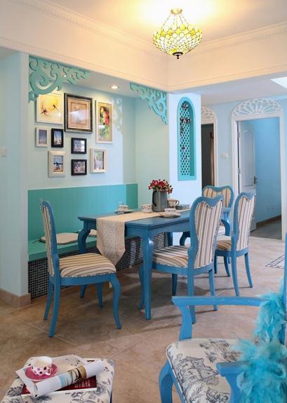 二居 80后 小资 白领 地中海 蓝白 清新 经典 海洋 餐厅图片来自唯美装饰在蓝白色经典配清新地中海风格二居的分享