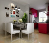 开放式的厨房，甜美的粉红色搭配白餐桌，让空间更加浪温而温馨的小资生活