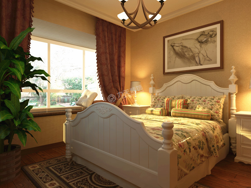 二居 美式乡村 卧室图片来自阳光力天装饰糖宝在大城赞的分享