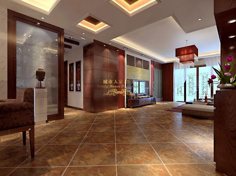 新中式风格 客厅图片来自西安城市人家装饰公司在曲江南苑197平米四居室装修设计的分享