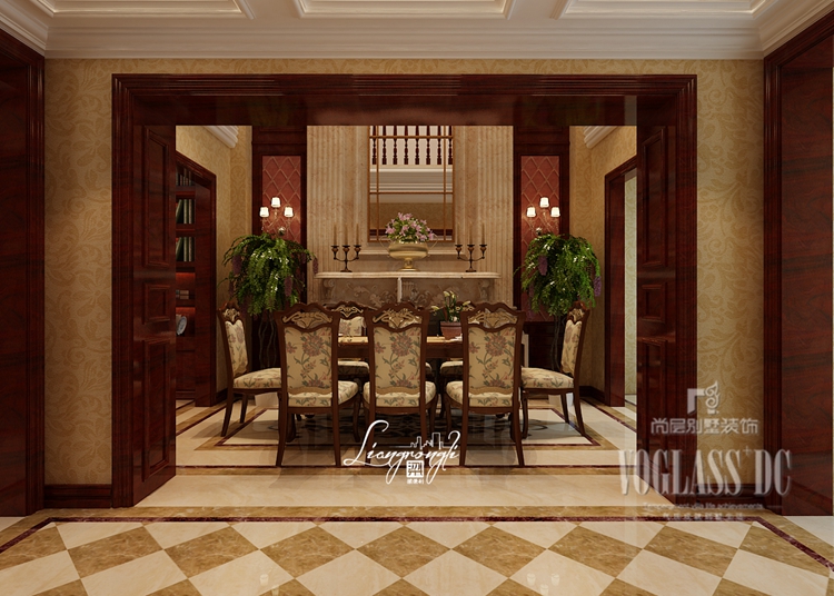 新古典 客厅 卧室 厨房 餐厅 餐厅图片来自北京别墅装修案例在中海九号公馆的分享