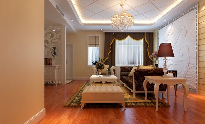 欧式 别墅 白富美 高富帅 舒适 温馨 客厅图片来自北京合建装饰在复地别墅欧式风格缔造诗意空间的分享
