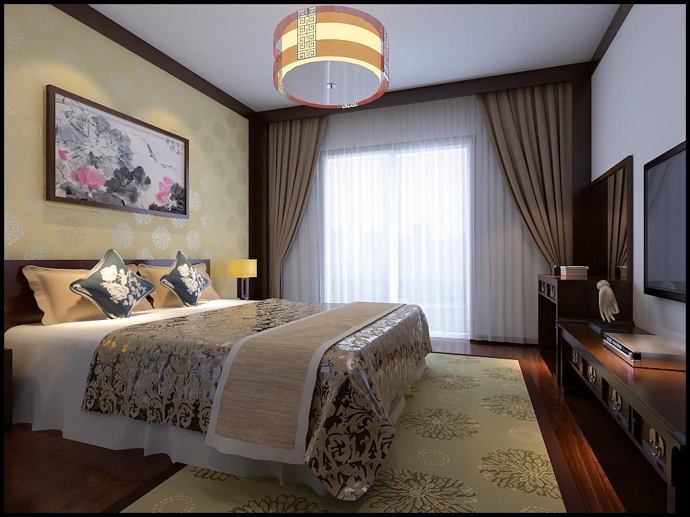 新中式风格 三居 白领 小资 卧室图片来自今朝装饰小魏在山水名城新中式风格的分享