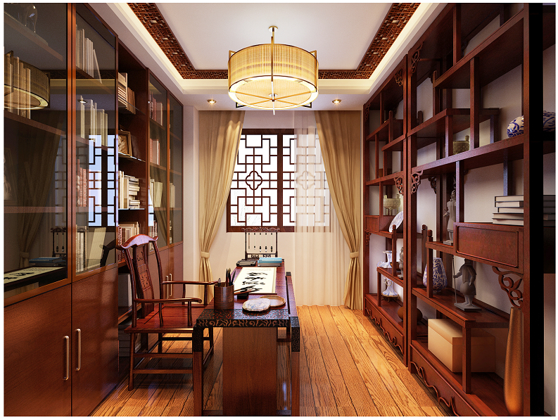 中式风格 书房图片来自框框在复式结构中国风的分享