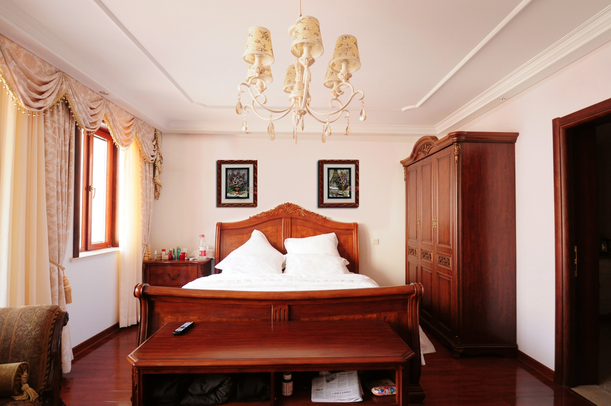 卧室图片来自框框在联排别墅美式新古典风格的分享