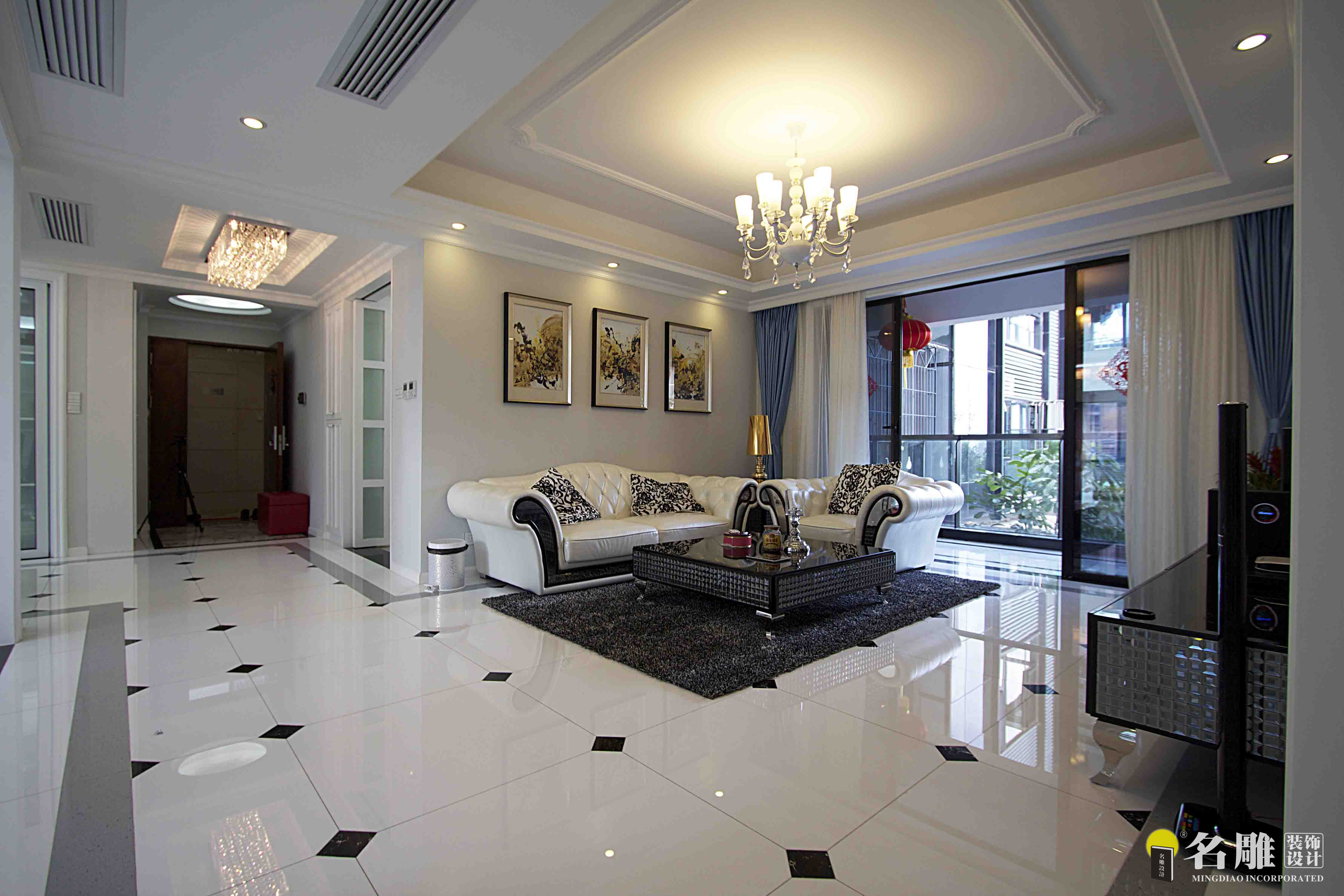 名雕装饰设计——客厅:一抹素白,绵延纯净的简爱,淡若馨香,轻如细流