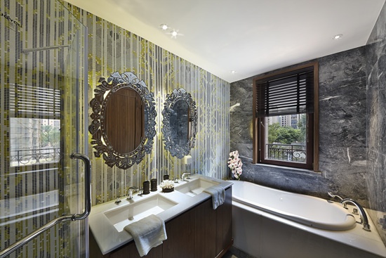 别墅 旧房改造 新中式 蓝色主题 三居室 卫生间图片来自合建装饰在蓝色浪漫的中式装修的分享