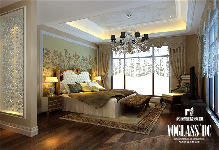 欧式 别墅 客厅 卧室 厨房 餐厅 书房 尚层装饰 卧室图片来自北京别墅装修案例在简欧风格大气展示的分享