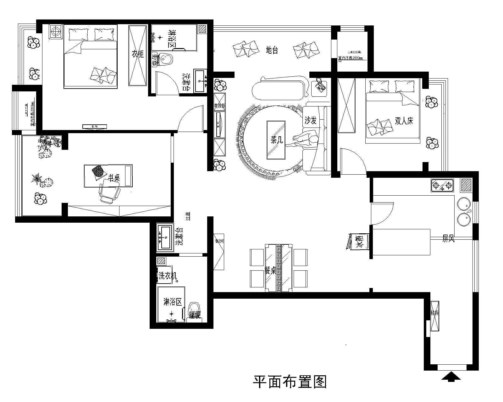 简约 欧式 三居 白领 户型图图片来自实创装饰上海公司在160平简欧风格装修的分享