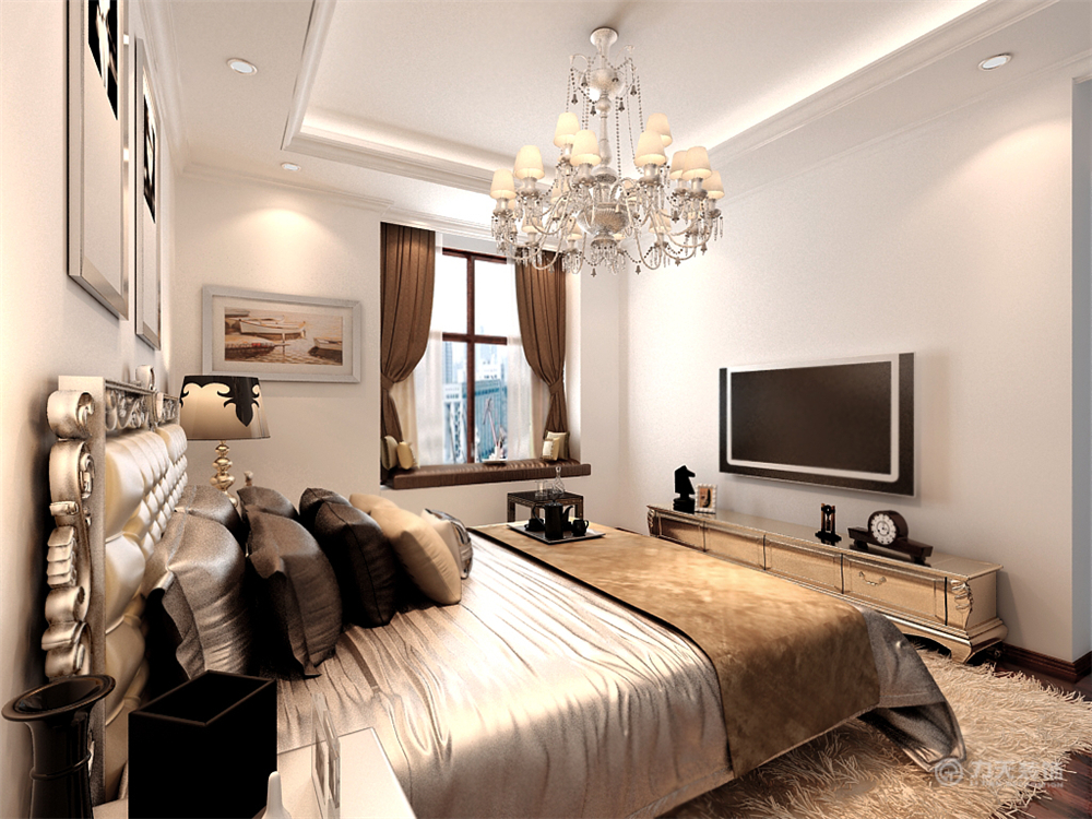 欧式 三居 卧室图片来自阳光力天装饰在兴中山八号-104㎡-欧式风格的分享