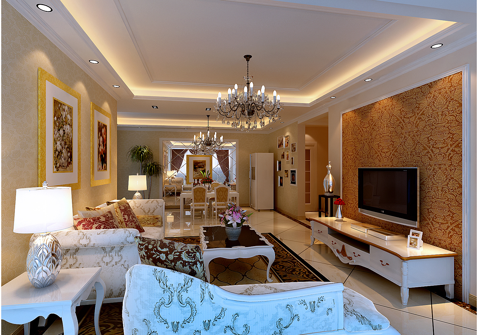 简约 欧式 三居 白领 客厅图片来自实创装饰上海公司在160平简欧风格装修的分享