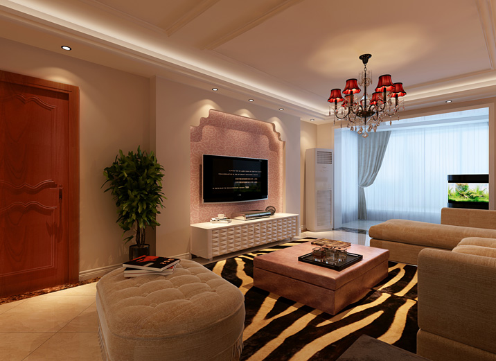 欧式 三居 收纳 温馨舒适 简欧 客厅图片来自上海实创-装修设计效果图在舒适温馨的简欧居室的分享