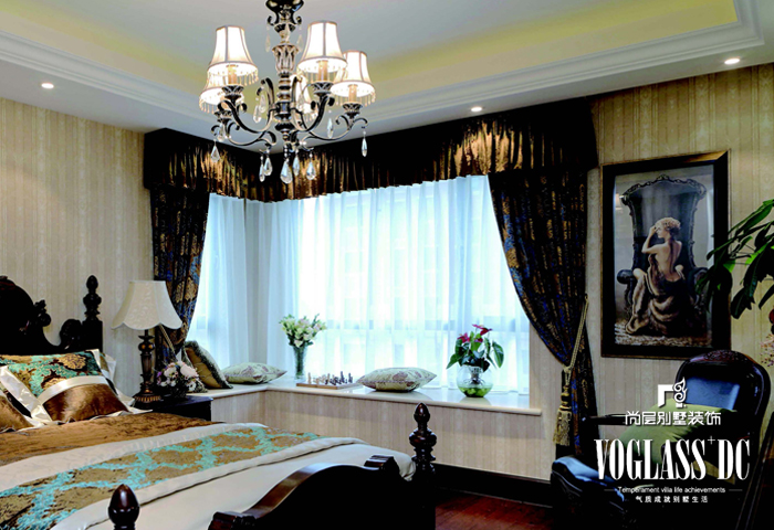 美式风格 四居室 白领 山语城 卧室图片来自北京别墅装修案例在清新典雅美式风格四居室的分享