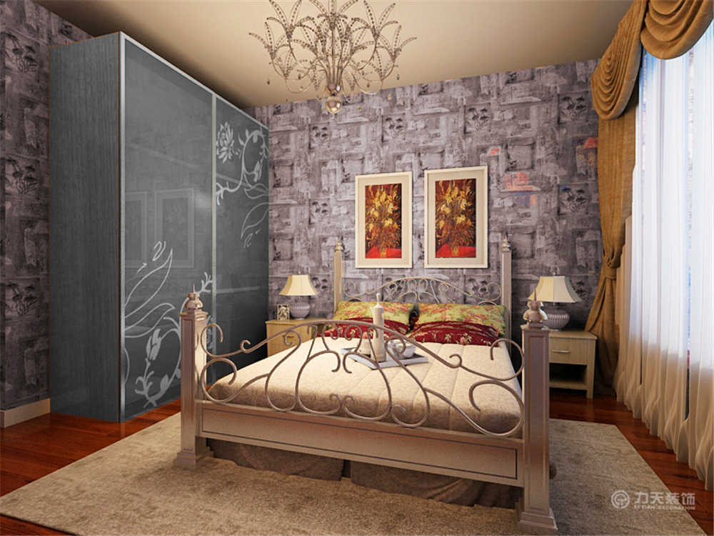 中式 二居 卧室图片来自阳光力天装饰在紫竹华庭-88㎡-新中式风格的分享