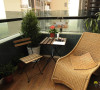名雕装饰设计——阳台：一张小木桌，一张竹椅，几株花草，悠然自得