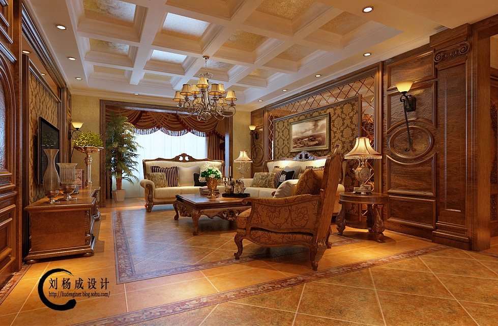 美式设计 刘杨成 客厅图片来自交换空间刘杨成室内设计师在200平大气的美式设计风格的分享