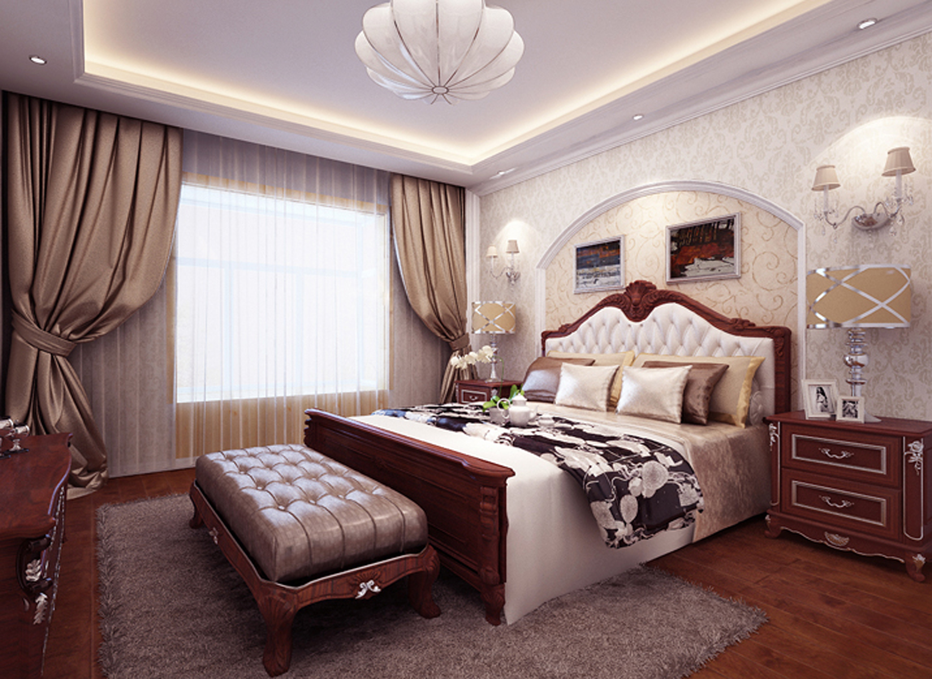 三居 美式 卧室图片来自实创装饰上海公司在美式田园家居设计的分享