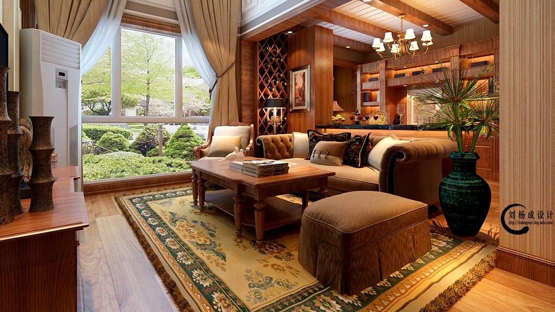 刘杨成 客厅 ，美式风格 客厅图片来自交换空间刘杨成室内设计师在200平大气的美式设计风格的分享