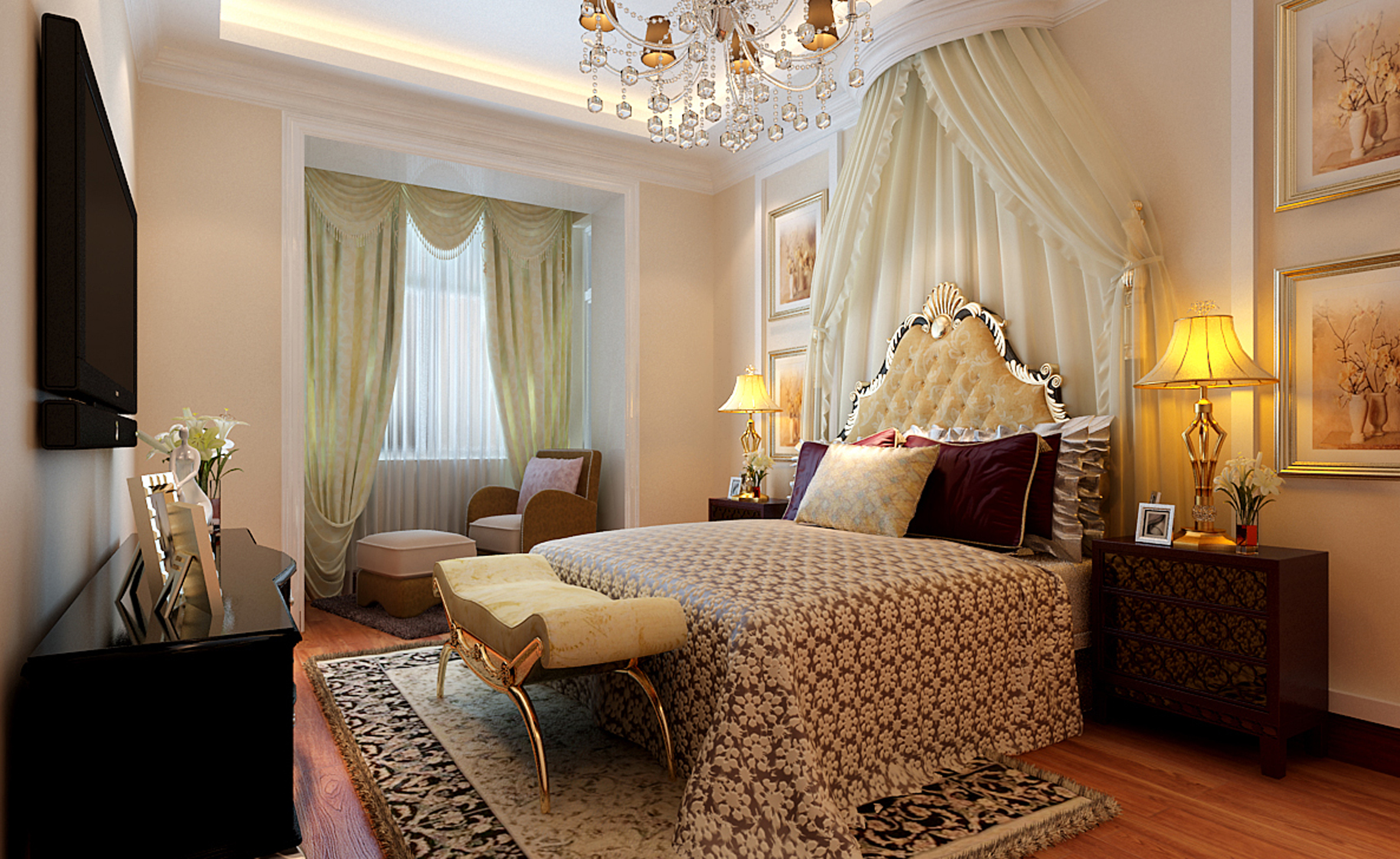 欧式 二居 卧室图片来自实创装饰上海公司在欧式经典风格的分享