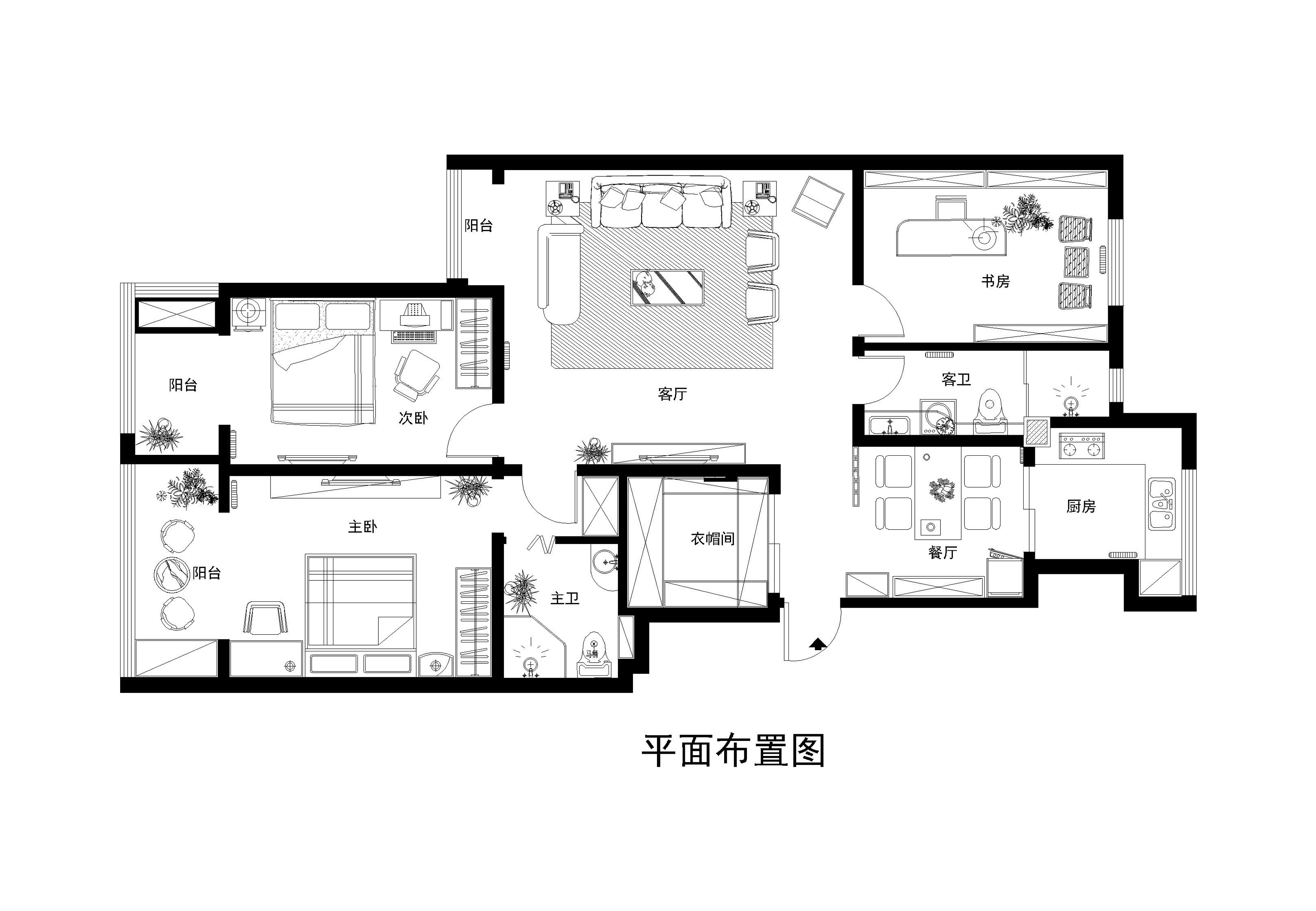 简约 二居 户型图图片来自实创装饰上海公司在三口之家现代简约的分享