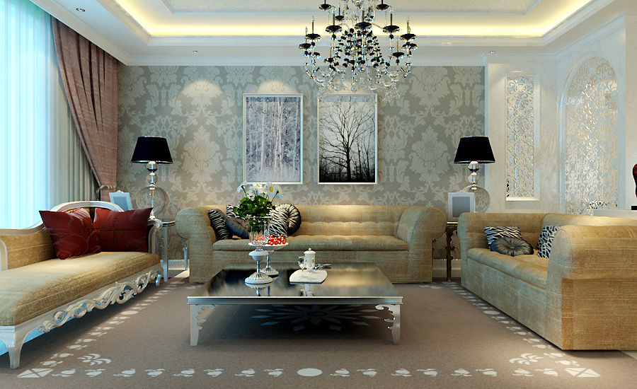欧式 简约 二居 客厅图片来自实创装饰上海公司在两居室简欧风格的分享