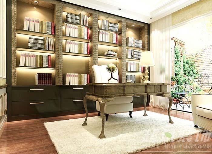 欧式 简欧 别墅 跃层 复式 书房图片来自沪上名家装饰在中凯铂宫的分享
