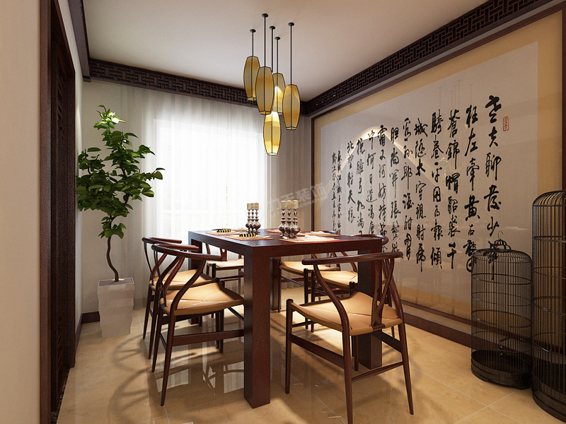 中式 三居 古香古色 餐厅图片来自阳光力天装饰糖宝在路劲太阳城160㎡的分享