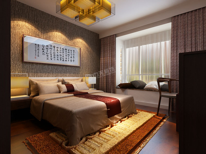 中式 三居 古香古色 卧室图片来自阳光力天装饰糖宝在路劲太阳城160㎡的分享