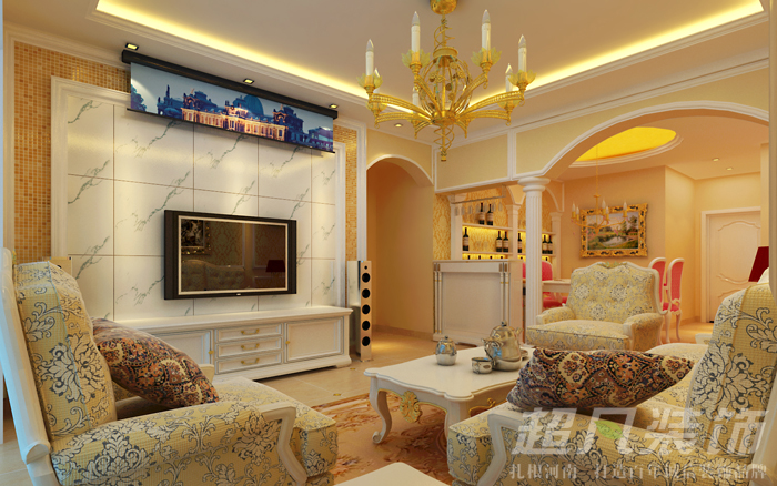 欧式 二居 80后 客厅图片来自河南超凡装饰小郑在106平米欧式风格装修案例的分享