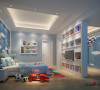 名雕丹迪设计——男孩房：以蓝色为主色调，激发儿童想象力。
