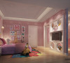 名雕丹迪设计——女孩房：以粉红色为主色调，营造一种公主般梦幻温馨意境。