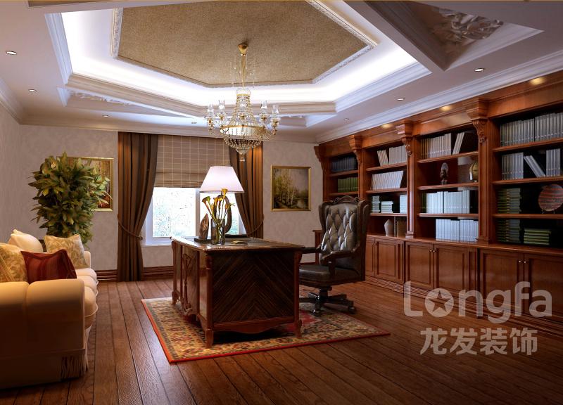 书房图片来自成都龙发装饰公司在华侨城纯水岸 欧式风格设计案例的分享