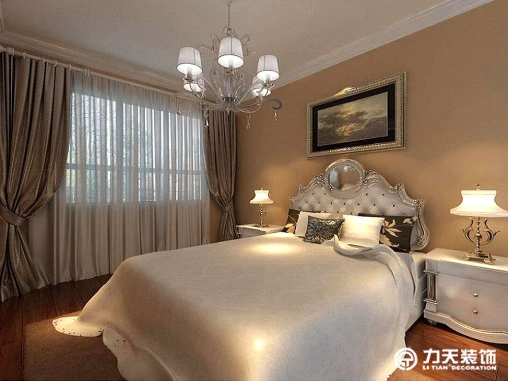 新中式 三居 卧室图片来自阳光力天装饰在保利玫瑰湾-134㎡-新中式的分享