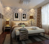 温馨、优雅的睡眠空间，没有过多的装饰，简简单单！
亮点：素雅的壁纸和窗帘，使空间更显宁静！