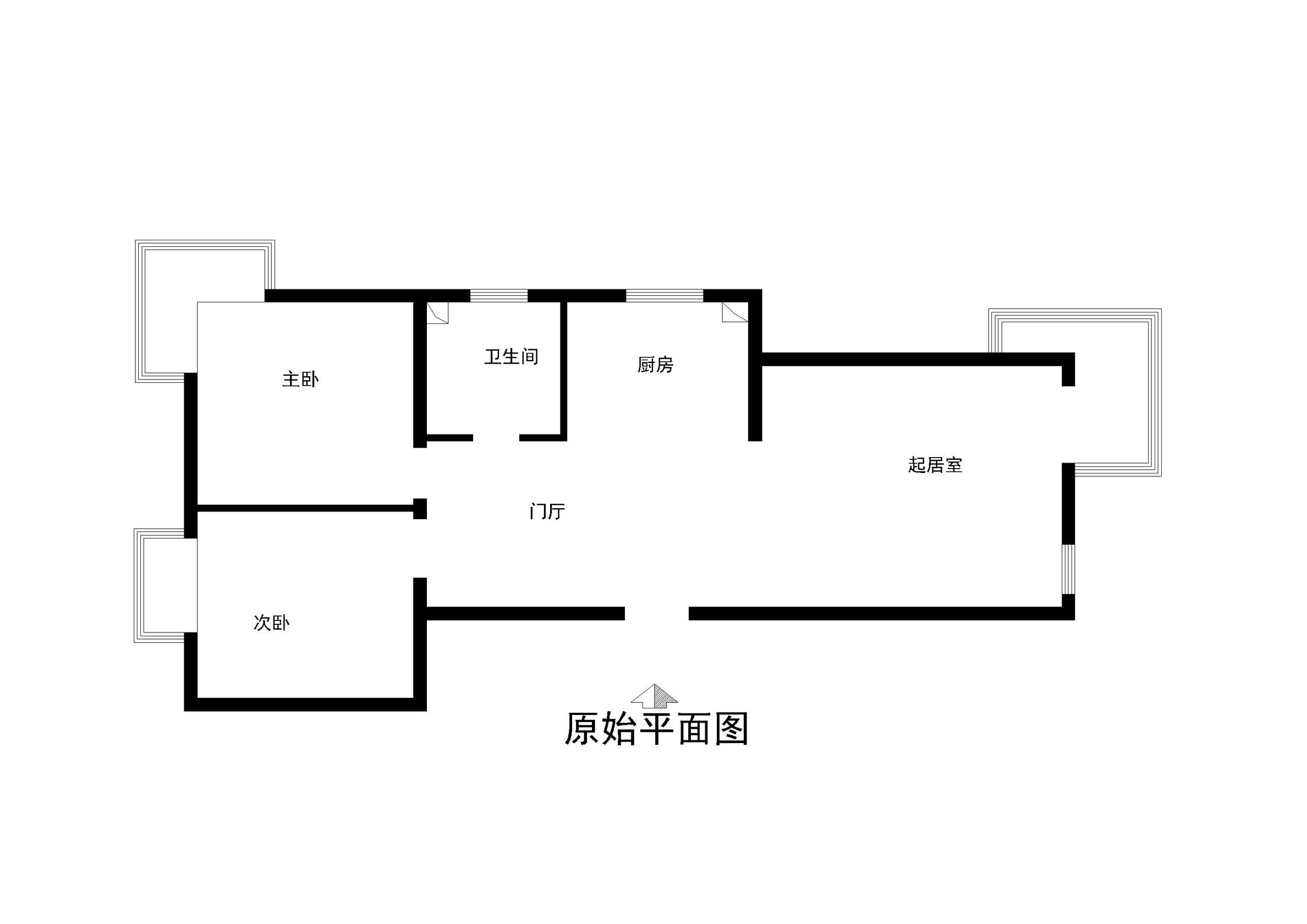 欧式 二居 收纳 小资 简单温馨 户型图图片来自上海实创-装修设计效果图在90平米两房简单温馨的家的分享
