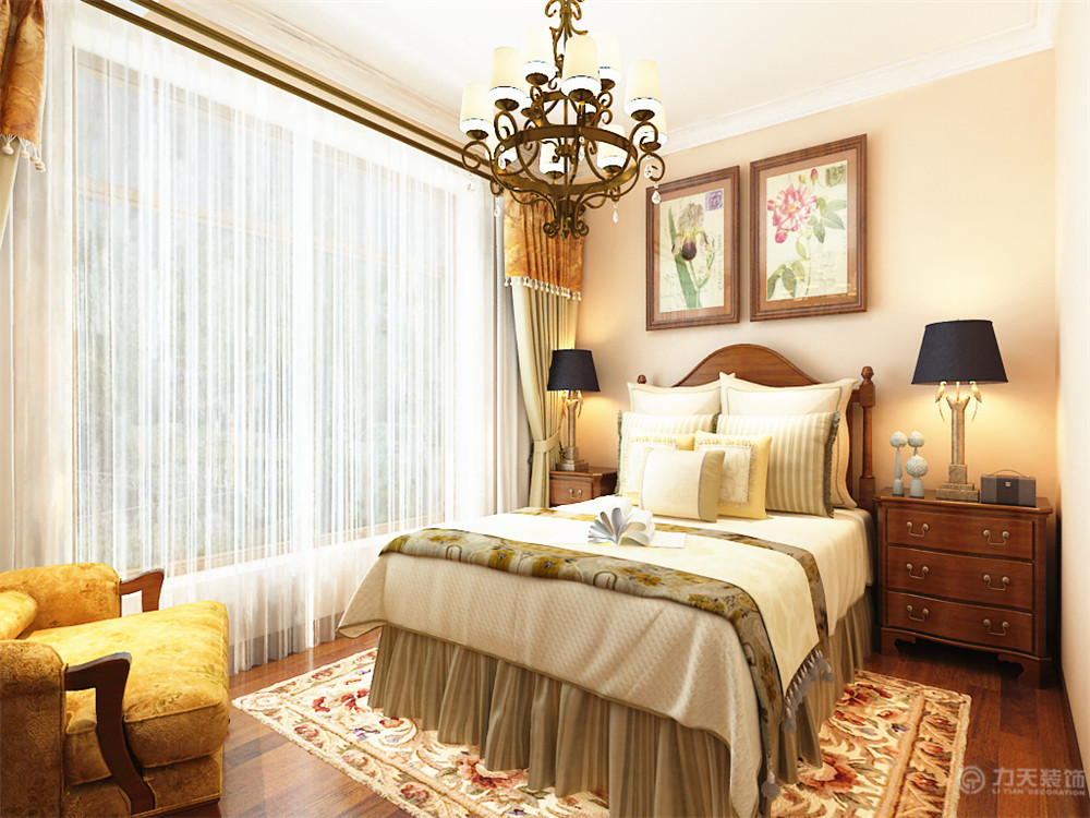 美式，小资 三居 小资 80后 白领 卧室图片来自阳光力天装饰梦想家更爱家在天津大都会 美式风格 138㎡的分享